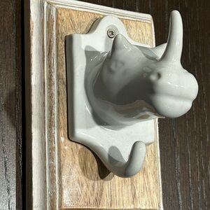 White Ceramic Rhino Wall Hook